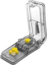 Pill Cutter para pequeñas o grandes pastillas. El mejor separador de pila múltiple jamás! Diseño en los Estados Unidos. Doble como una caja de pill. No es adecuado para pequeñas píldoras. Keychain Pill Holder Como un Bono. (Gray)