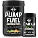 PMD Sports Ultra Pump Fuel Caffeine Gratis - Pre Workout – Rainbow Sherbet (30 Servings) Sports Omega Cuts Elite Thermogenic Fat Burner (90 Softgels)
