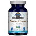 Garden of Life Dr. Formulated Advanced Omega Fish Oil - Lemon, 1.290mg EPA, DHA + DPA en Triglyceride Form, Single Source Omega 3 Suplemento para Ultimate Brain & Heart Health, Non-GMO, 60 Softgels
