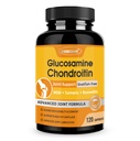 ZEBORA Glucosamine Chondroitin, Joint Supplements for Women/Men, with MSM, Turmeric, Joint Support Supplement, Shellfish-Free, 120 Capsules