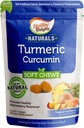 Saludables Deleites Naturales, Curcumina Turmérica Soft Chews, Promueve la Respuesta Inflamatoria Saludable, Delicious Tropical Fruit Flavor, 30 Conde