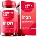 Mujeres &amp; Hombres Natural Iron Suplemento TENIDO a Delicious Mixed Berry Flavor TENIDO Chewable Vegan Iron Suplementos w/Vitamin C, Zinc, Folic Acid &amp; B Vitaminas TEN 60 Iron Gummies TENER Anemia