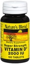 Vitamina Blend de la Naturaleza D3 2000 UI Super Fuerza - 100 Tabletas, Pack de 3