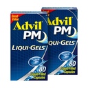 Advil PM Liqui-Gels Doin Reliever and Nighttime Sleep Aid, Doin Medicine with Ibuprofen for Pain Relief and Diphenhydramine HCL for a Sleep Aid - 2x80 Liquid Filled Capsules
