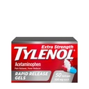 Tylenol Extra Strength Acetaminophen Rapid Release Gels, Extra Strength Pain Reliever " Fever Reducer, Gelcaps with Laser-Drilled Holes, 500 mg Acetaminophen, 50 ct