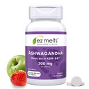 EZ Melts Dissolvable KSM-66 Ashwagandha, 300 mg, Sugar-Free, Estrés, Sleep and Mood Support Supplement, 30-Day Supply, Apple Berry-Flavor - 1 Pack