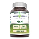 Fórmulas asombrosas Noni 400 Mg por Serving Silencio 240 Capsules Suplemento Silencio No Gluten Libre Silencio Made in USA