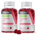Viteey Vitamina B12 Gummies for Adults &amp; Teens 1000mcg, Sugar Free - Good for Energy, Metabolism, Natural Energy Support - Vegan, Gelatin Free, Gluten Free, GMO Free - Chewable Strawberry Flavored