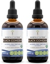 Secretos de la Tribu Negro Cohosh USDA Orgánica TENIDO Extracto libre de alcohol, gotas herbales de alta potencia Silencio Hecho de 100% Certificado Orgánico Negro Cohosh (Cimicifuga Racemosa) Root seco 2x4 oz
