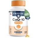 FREEDA CoQ10 100mg - Kosher Coenzyme Q10 Suplemento dietético para la salud cardiovascular del corazón, la presión sanguínea, la salud del gusano oral y el envejecimiento saludable - Pure CoQ10 Capsules, 100 Conde