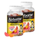 Airborne Kids 500mg Vitamin C Gummies, Kids Immune Support Zinc Gummies with Powerful Antioxidants VIT C &amp; E - 63 Gummies, Assorted Fruit Flavor (Pack of 2)
