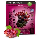PowderVitamin Electrolytes Powder Plus (50 Servings) Grape Electrolyte Powder Zero Calorie Keto, 0 Sugar, No Maltodextrin,1000mg Potasio, 120mg Calcio,120mg Magnesio, Hidratación Polvo