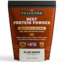 PaleoPro Protein Powder Grass-Fed, Pastured, Cage-Free Protein TEN Gluten " Dairy Free. No Sugar, Soy, Grains o Net Carbs TEN Paleo " Keto Friendly - 15 Servings (16 oz, Plain)