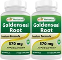 Mejores Naturales Goldenseal Root 570 mg (No-GMO) 100 cápsulas (100 Cuenta (Pack de 2))