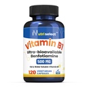 Vitamina B1 500MG, 120 cápsulas, no GMO, Vegan, Gluten Free, Benfotiamine