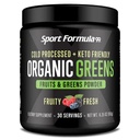 Ecologic Greens Superfood Powder, Cold Pressed Vegan y Keto Powder, Non-GMO, Low Calorie Daily Green Juice Powder