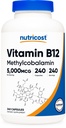 Nutricost Vitamina B12 (Methylcobalamin) 5000mcg, 240 cápsulas - cápsulas vegetarianas, no GMO, Gluten Suplemento B12