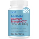 Curist Famotidine 20mg Bulk Pack (300 Tablets contables) Medicamento de Reflujo ácido para el alivio de acidez - OTC Maximum Strength Stomach Acid Reducer - Anti Acid Relief Tablets for Indigestion Heartburn Relief