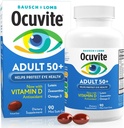 Ocuvite 50+ Vitamina Ocular &amp; Suplemento Mineral, Multivitamina para Visión & Salud Ocular con Omega-3, Zinc, Vitaminas C &amp; E, Lutein & Zeaxanthin, Suplementos Zinc para Mujeres y Hombres, 90 Softgels
