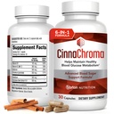 CinnaChroma Capsules - Suplementos de canela con 10:1 Extracto, Cromo, Vanadium, Selenium, Vitamina D3 &amp; K2 - Bloqueador de azúcar natural - 30 cápsulas, 1 mes de suministro