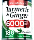 FITO MEDIC'S Lab TENIDO Turmeric and Ginger Supplement TEN 6000 mg TEN 180 Caps ANTE Ultra alta Absorción, s.