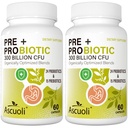Probióticos para Mujeres y Hombres - 300 Billones CFU, 24 Strains + 15 Hierbas orgánicas Prebióticos Blend, Probiótico diario para la salud digestiva, Immune, Gut, Bloating - 120 Vegetarian Capsule (120-Days Supply)