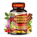 VEGATOT GlucoSavior Berberine Supplement with Ceylon Cinnamon, Bitter Melon, Gymnema - Supports Immune, Heart Health &amp; Gastrointestinal Function - Made in The USA (150 Count (Pack of 1))