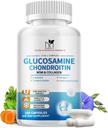 Glucosamine Chondroitin MSM Capsules,Glucosamine 1500mg con Collagen, Turmeric, Suplementos Conjuntos para Hombres,180 cápsulas