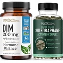 Complejo Sulforaphane con suplemento DIM de 200 mg para el equilibrio de estrógeno mejorado para las mujeres ¦ Advanced Microlet Technology Hormon Balance (60 Servings) con cápsulas Diindolylmethane (120 Servings)