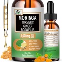 Moringa Drops - Orgánica Moringa Leaf Extract Liquid with Turmeric Ginger Boswellia for Energy, Skin Health, Gut Health - High Absorption Green Superfood w/Essential Vitamins & Amino Acids