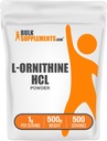 BulkSupplements.com L-Ornithine HCl Powder - Suplemento Ornithine, Suplemento Aminoácidos - Gluten Free, 1g por Serving, 500g (1.1 lbs) (Pack of 1)