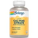 SOLARAY Calcio Magnesio Citrato 1:1 Ratio w/Vitamin D 2 - Suplementos Calcio para Mujeres y Hombres - Calcio 1000mg, Magnesio 1000mg - Soporte de Salud de Hueso - Garantía de 60 días, 30 Serviciones, 180 VegCaps