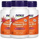 Ahora Alimentos Ahora Alimentos Vitamina D-3, 50 mcg (2.000 UI), 240 Softgels, 3 Pack