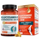 Glucosamine Chondroitin MSM Joint Support Supplement - Collagen Peptides, Turmeric y Ginger, Hyaluronic Acid, Glucosamine Chondroitin Sulfate for Joint Comfort - Gluten Free, Non GMO, 90 Capsules