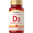 Piping Rock Vitamina D3 5000 UI ANTE 250 Softgels ← High Potency Supplement TEN Non-GMO, Gluten Free