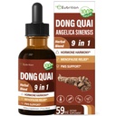Dong Quai Liquid Supplement for Women, Angelica Sinensis Root Extract Tincture Support Menopause " PMS Relief, Hot Flashes, Herbal Blend Drops with Red Clover Fenugreek. 2oz