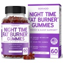 Hora de la noche Fat Burner Gummies (60 Conde) Weight Loss & Metabolism - Libre de azúcar - Delicious Raspberry Flavored Melatonin Suplemento Gummies - Vegan Safe - Tercer Partido Tested - Made in USA