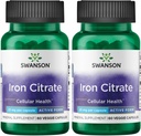 Citrato de hierro Swanson 25 Milligrams 60 cápsulas de Veg (2 Pack)