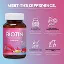Tablas de biotina para el cabello, la piel y las uñas ← Biotina Vitamina B7 Tabletas para hombres y mujeres vivieron la vitamina del cabello para el crecimiento del cabello Silencioso sin efectos secundarios (60 Tabletas)