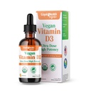 LIQUIDHEALTH Vitamina D3 4000 UI, USDA Organic Vitamin D Liquid Drops for Adults &amp; Kids, Vegan Vitamina D for Immune System Support, Bone Health, Mood Support, Healthy Skin - Made in USA (2 oz)