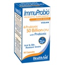 HealthAid ImmuProbio 60 Caps - 50 Billion CFU con Prebiótico, Once Daily, Acid &amp; Bile Resistant Strains, Vegan