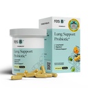 ResB Lung Support Probiotic Supplement - Lung Health Supplement for Smokers, Gut Health, Immune &amp; Digestive Support, Respiratory Care, Holy Basil & Turmeric, Clinically Trialed - 60 Capsules