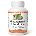 Factores naturales, Glucosamina " Condroitina, soporta articulaciones saludables y tejido conectivo, 120 cápsulas