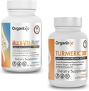 Organixx Turmeric Curcumin (60 cápsulas vegetarianas) &amp; Multi-Vita-Maxx Whole Food Multivitamin(90 Gel Capsules)
