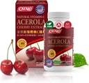 CATALO Acerola Cherry Extract Capsules – Vitamina C de Cerezas de Acerola, Planta-Basada, No Vitamina C Sintética, No Colores Artificiales o Preservadores – 60 cápsulas vegetarianas