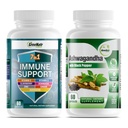 GreeNatr 7-in-1 Suplemento de Apoyo Inmunitario con Vitamina C, Vitamina D3, Zinc 50mg, Quercetina, Combinado con cápsulas de Ashwagandha Orgánica con Pepper Negro para la absorción mejorada