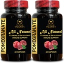 Extracto de granada - Pomegranate Extract Polyphenols Suplemento, Booster Natural Immune, Superfood & Antioxidants, Pomegranate Natural Pills, Suplemento Anti-Aging - 2 Botellas 120 Capsules