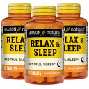 MASON NATURAL Relax &amp; Sleep Dietary Herbal Suplemento con Valerian Root &amp; Passiflora Extracto, 9 Month Supply, 3 Pack