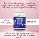 Alivio de asma - Suplemento de apoyo pulmonar para ayudar a mantener la salud respiratoria y pulmonar general - Suplemento Herbal 100% Natural