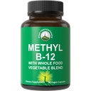 Metil B12 Vitamina + Alimento integral de 25 Verduras y Frutas para Max Absorción. Vitamina Vegana B12 Metilcobalamina - Metil B-12 Suplemento de Energía, Enfoque y Alivio. 30 días de suministro